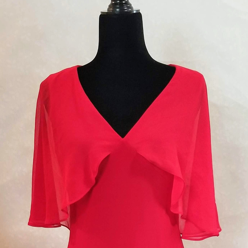 Lauren Ralph Lauren Georgette Gown Parlor - Red - Picture 2 of 8